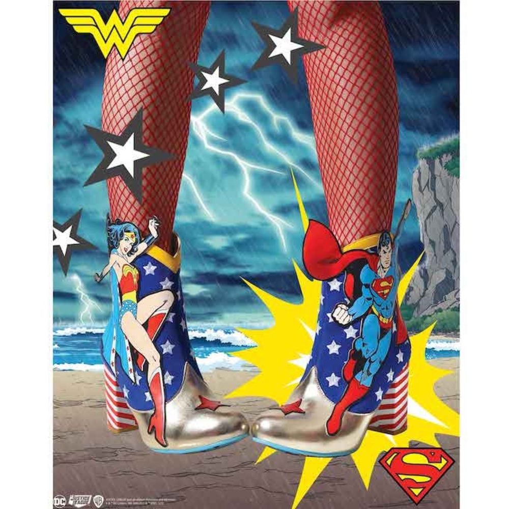 Superman Wonder Woman boots Size 39 irregular choice - Picture 2 of 11
